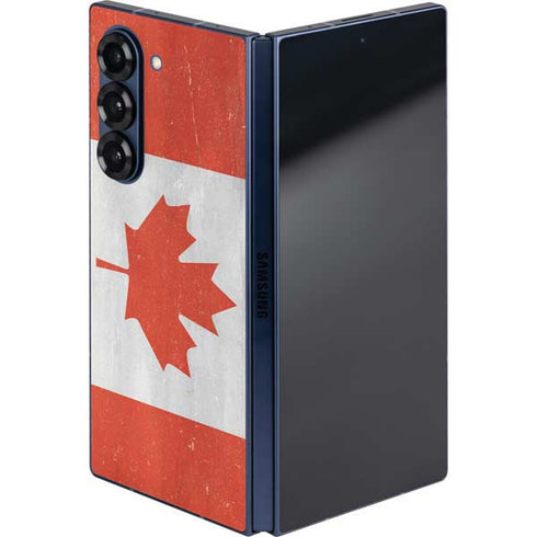 Canada Flag Distressed Galaxy Z Fold6 Skin
